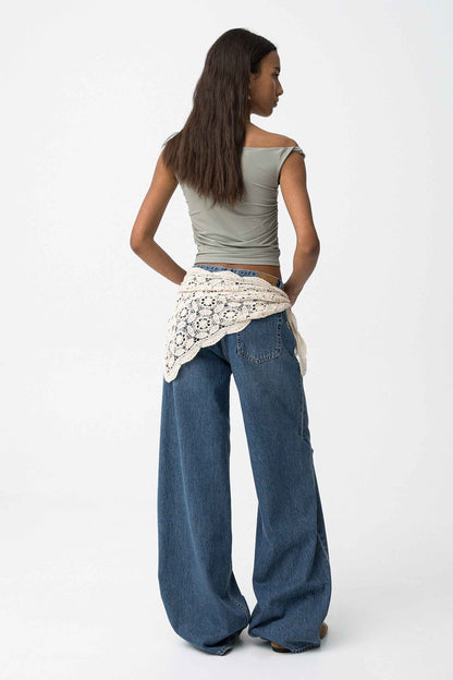 CHARLIE WIDE DARK BLUE JEANS