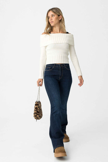 CAVERN OFF-SHOULDER RIBBED SWEATER - BEST CLOTHES
