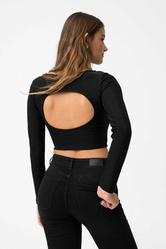 DALOT LONG SLEEVE CROP TOP