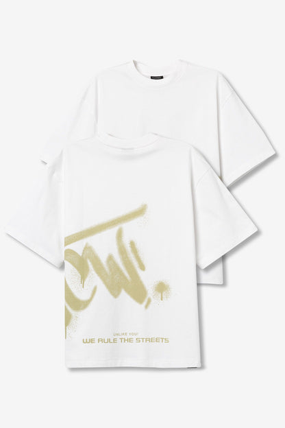 EDDIE WHITE BOXY FIT T-SHIRT