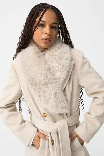 KATRIN ELEGANT WOMANS FUR COLLAR COAT - BEST CLOTHES