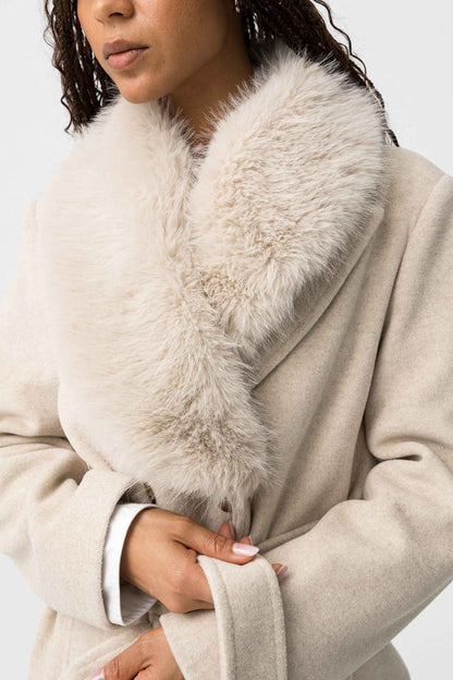 KATRIN ELEGANT WOMANS FUR COLLAR COAT - BEST CLOTHES