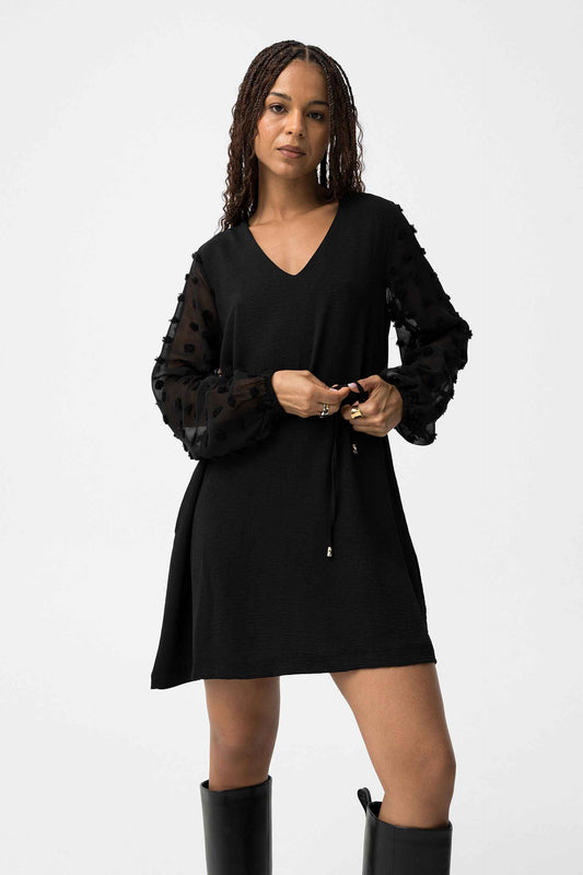PAULA LACE SLEEVE TUNIC DRESS - BEST CLOTHES