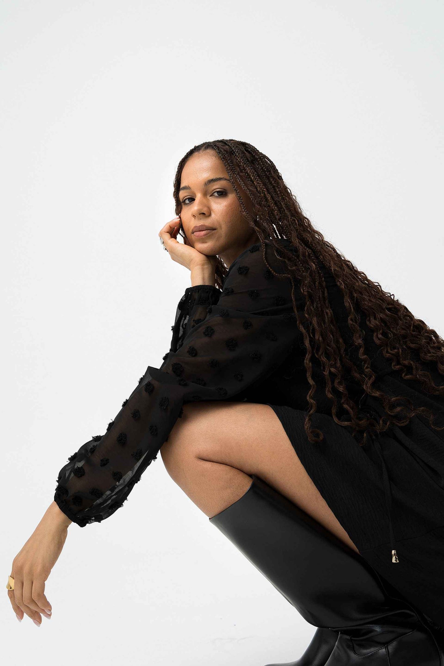 PAULA LACE SLEEVE TUNIC DRESS - BEST CLOTHES