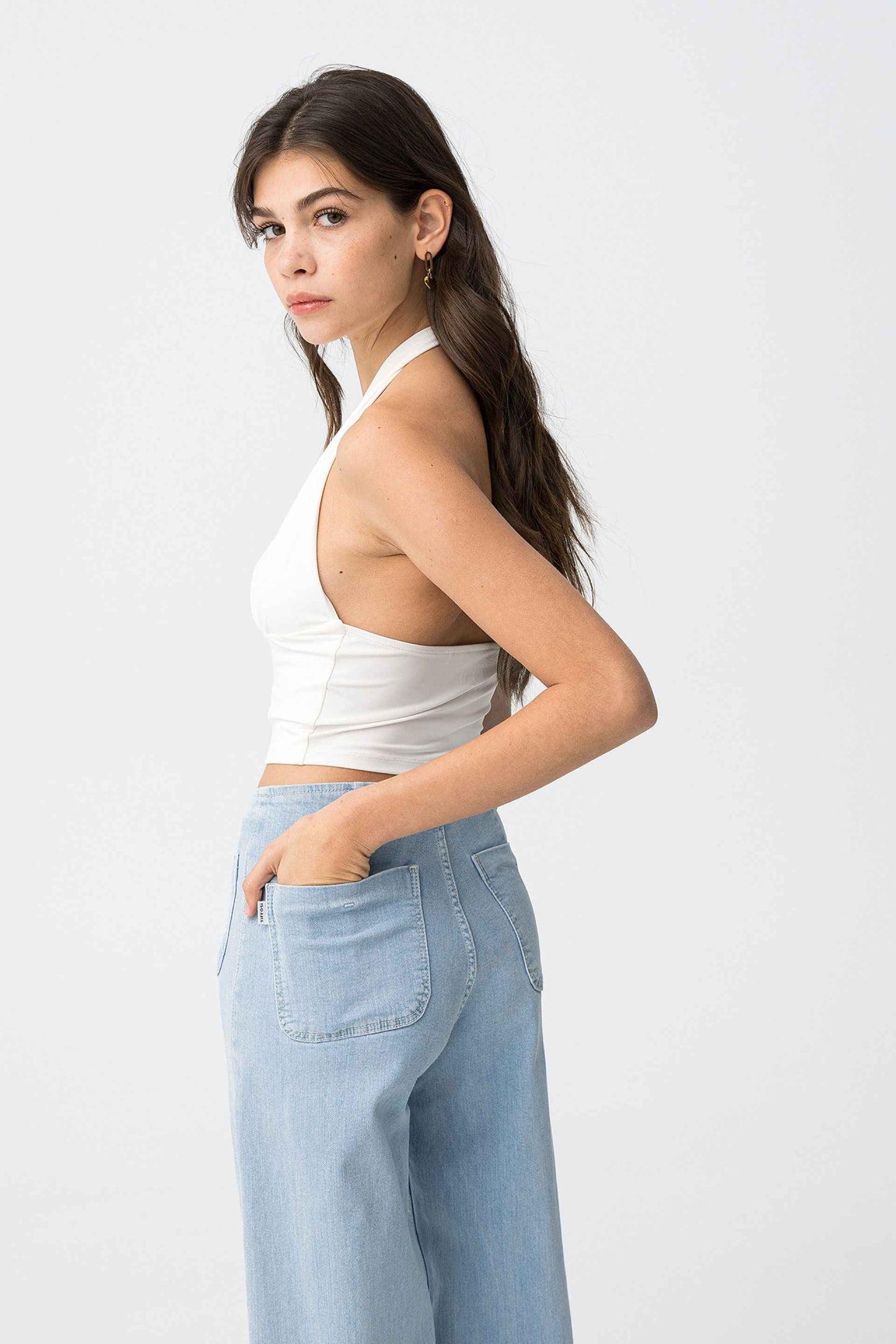 PIP WHITE HALTERNECK TOP