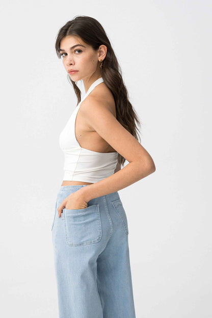 PIP WHITE HALTERNECK TOP