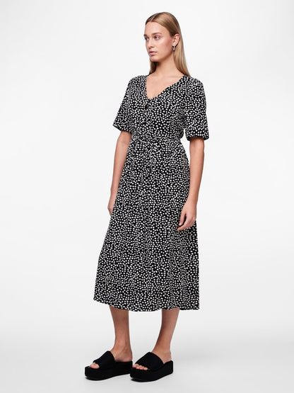TALA SS STRING TIE MIDI DRESS
