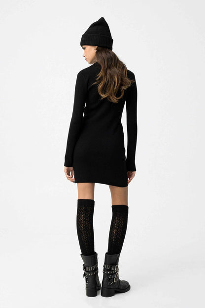 VALLIUM SVART STICKAD KLÄNNING - BEST CLOTHES