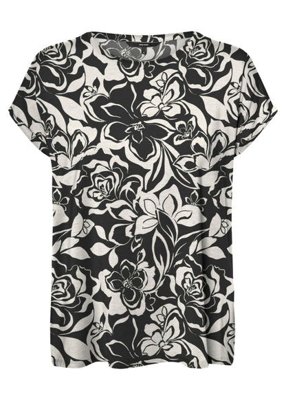 AVA PLAIN SS TOP AOP - BEST CLOTHES