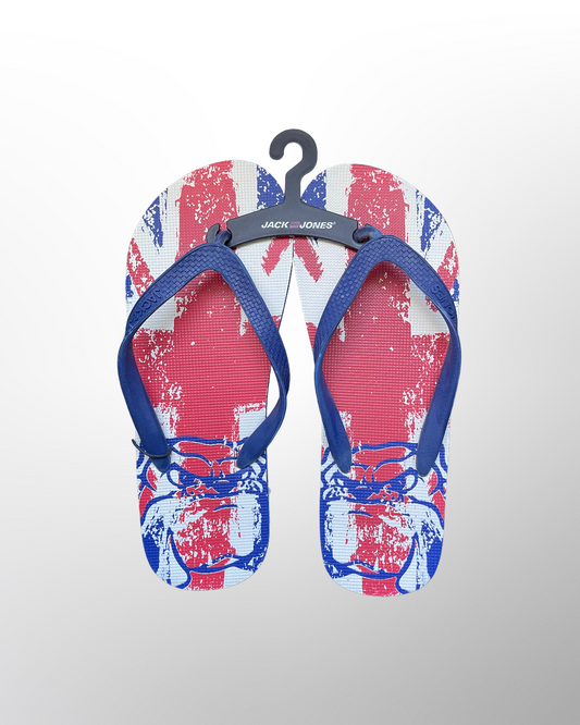 FLAG RUBBER BLUE FLIP FLOPS - BEST CLOTHES