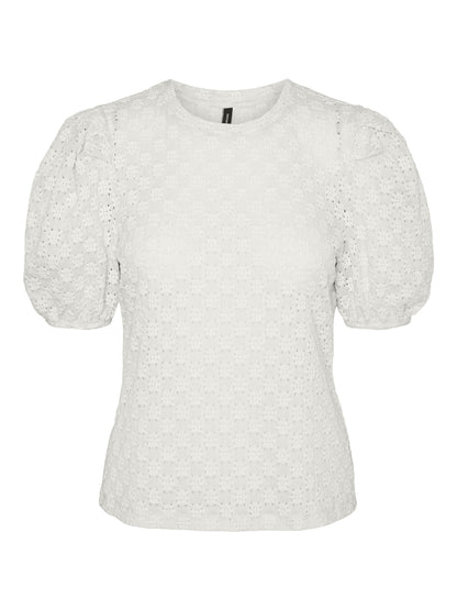 FLOWER SS PUFF SLEEVE TOP - BEST CLOTHES