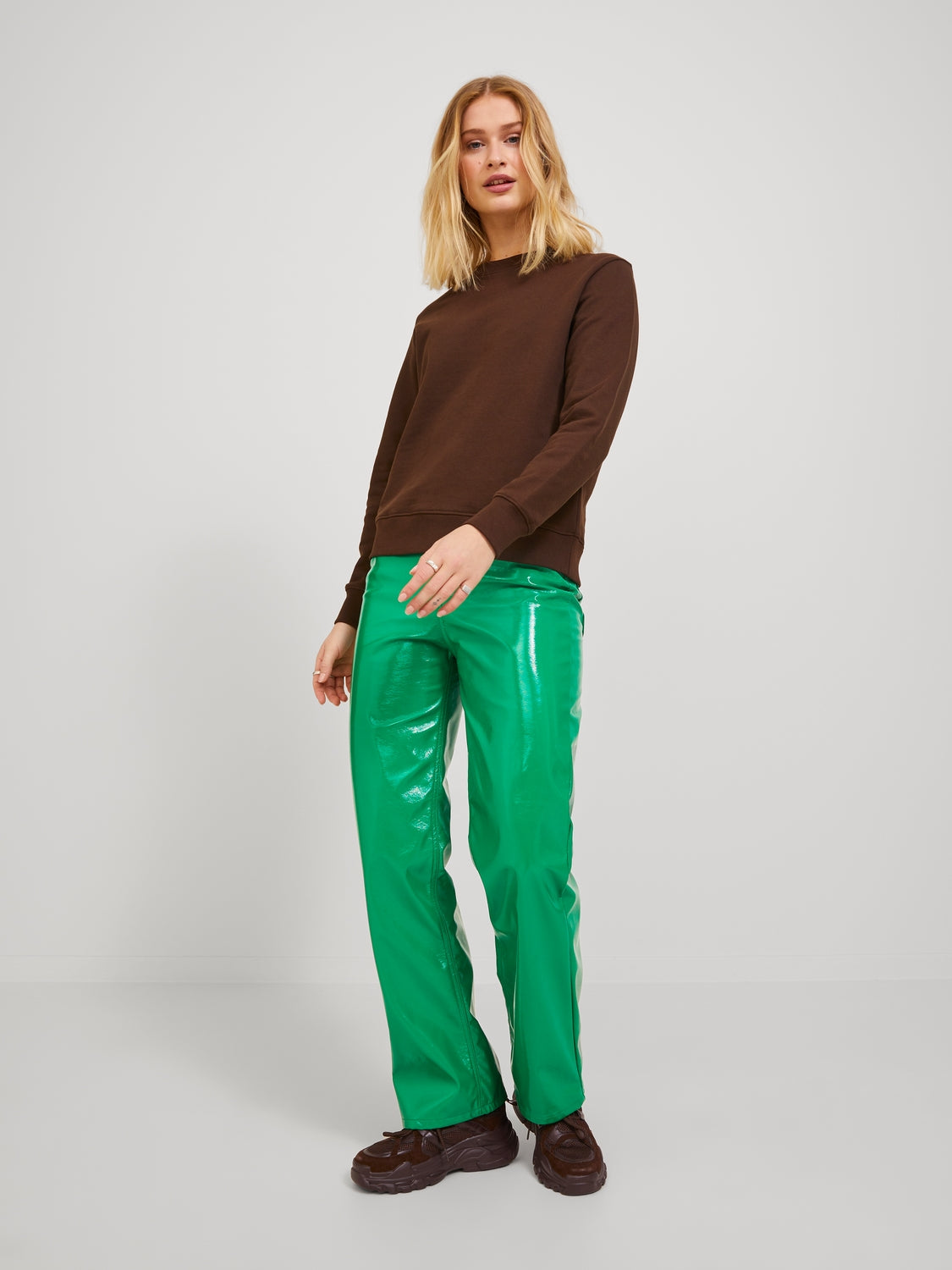 KENYA HW STRAIGHT FAUX LTH PANT - BEST CLOTHES