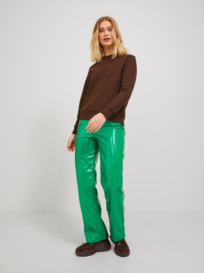 KENYA HW STRAIGHT FAUX LTH PANT - BEST CLOTHES