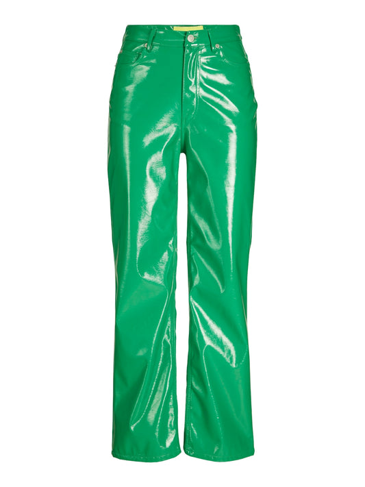 KENYA HW STRAIGHT FAUX LTH PANT - BEST CLOTHES